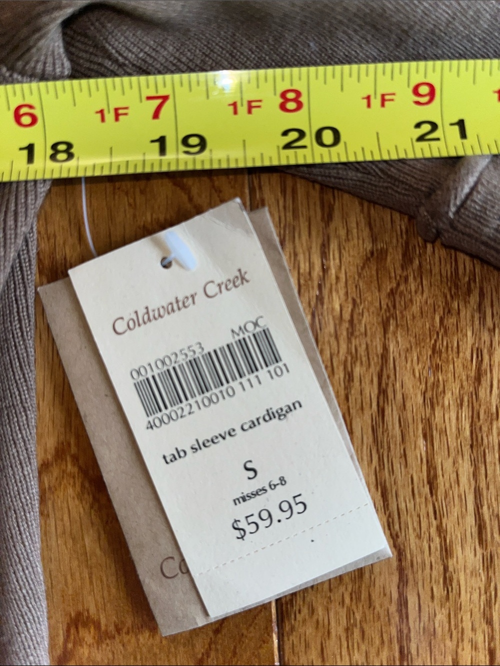 Coldwater Creek Taupe Short-Sleeve Cardigan - Picture 6 of 10
